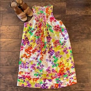 Floral dress with Valero sweater